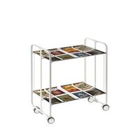 carrito auxiliar plegable bauhaus con ruedas - armazon metalico blanco 2 niveles y 4 posiciones ajustables22