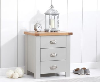 Somerset Oak and Grey 3 Drawer Bedside Table