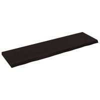 encimera de bano  mueble de bano madera tratada marron oscuro 180x50x2-6 cm