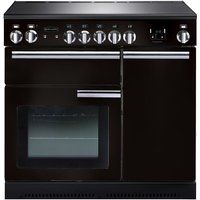 rangemaster professional 90 electric induction range cooker - black  chrome black