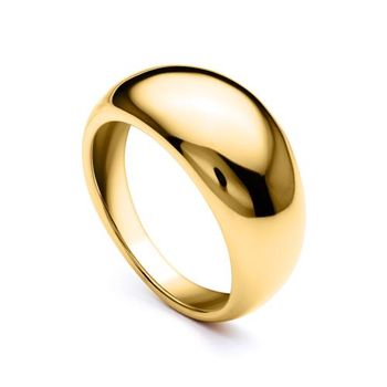 Anillo de acero inoxidable chapado en oro apto para grabado para mujer