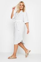 yours vestido midi camisero blanco mujer curvy y tallas grandes yours