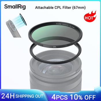SmallRig filtro CPL acoplable, Polarizador Circular magnético de 67mm + anillo de filtro roscado de 67mm para iPhone 15 Pro -4582