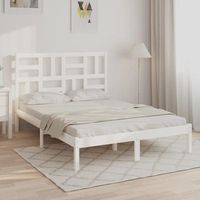 cama matrimonial  cama para adultos  estructura de cama de madera maciza de pino blanca 160x200 cm cfw108949