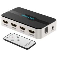 switch hdmi vention afjh0 3 entradas 1 salida 4k 30hz audio opticomando gris