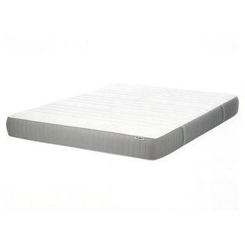 Colchón De Espuma Visco Gel Medio Con Funda Extraíble De Poliéster Con Cremallera Blanco Y Gris 160 X 200 Cm Happiness
