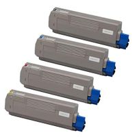compatible multipack oki 46490605-8 full set high capacity toner cartridges 4 pack