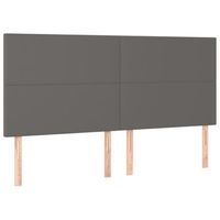 cabecero cama mueble de dormitorio con luces led cuero sintetico 200 x 5 x 118128 cm gris m020002177