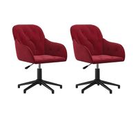 vidaxl sillas de comedor giratorias 2 unidades terciopelo rojo tinto