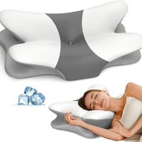 almohada cervical ergonomica con soporte para el cuello en posicion lateral y espuma viscoelastica para uso domestico