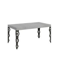 mesa extensible 80x160244 cm karamay cemento estructura antracita