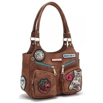 Nicole Lee Bolso de mano BOLSO DE HOMBRO CON MÚLTIPLES PARCHES (MARRON) para mujer