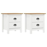 mesita noche hill 2uds madera maciza pino blanco 46x35x495 cm vidaxl
