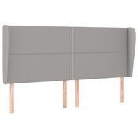 cabecero accesorio para dormir mueble de dormitorio con borde lateral 203 x 23 x 118128 cm tela gris claro tdl0205171