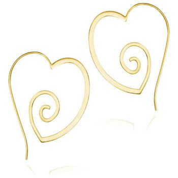Jorge Revilla Pendientes Pendientes corazón de plata de ley con baño de oro 18k para mujer