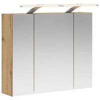 armario con espejo de bano  mueble de bano roble artesanal 60 x 145 x 50 cm