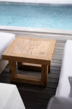 Mesa auxiliar de madera de teca reciclada marrón 50x50x40cm