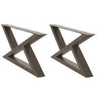 patas para mesapierna de mesa centro 2 uds acero natural 70x30-313cm acero
