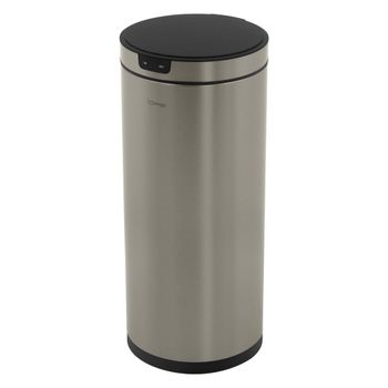 Cubo de basura con sensor de movimiento 40L de acero plateado