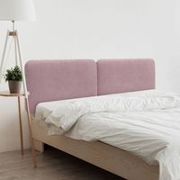 dhome cabecero tapizado liso redondeado tela para pared acusticos cabeceros absorbentes cabezal cama dormitorio salmon 190 cm dual