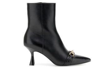 botines de piel con pinza black 37