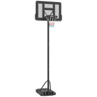 sportnow canasta de baloncesto de exterior 2 en 1 con altura ajustable 230-305 cm aro de baloncesto con soporte ruedas base negro