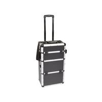 perel case de herramientas moviles mango telescopico bloqueo de llave 2 llaves aluminio negro 370 x 225 x 670 mm