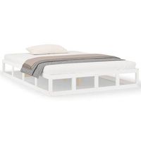 cama matrimonial  cama para adultos  estructura de cama de madera maciza blanca 200x200 cm