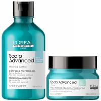 loreal professionnel serie expert scalp advanced anti-dandruff shampoo and mask routine for oily dandruff hair