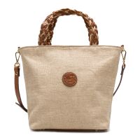 bolso lino beige