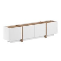 soporte de tv de madera lowen - 180 x 35 x 46 cm - blanco  pino atlantico