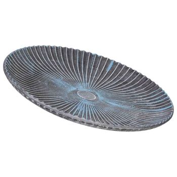 Bandeja de decoración de madera azul 30x30x3 cm