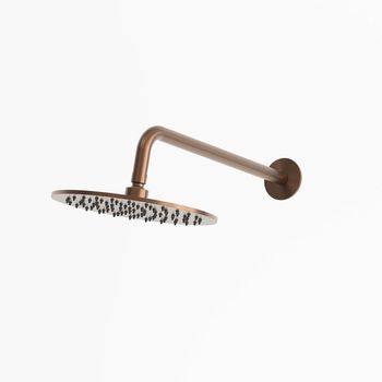 Kit De Ducha De Pared 25 Cm En Acero Inoxidable 316l Y Acabado Oro Rosa