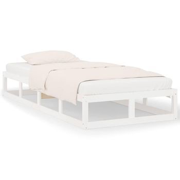 Estructura De Cama De Madera Maciza Blanca 90x200 Cm Vidaxl