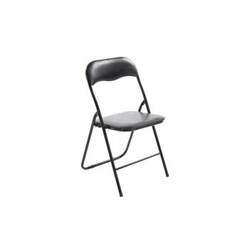 Silla plegable con asiento en Simil cuero Negro/negro