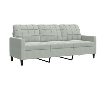 Sofá de 3 plazas - sofá de salón terciopelo gris claro 180 cm