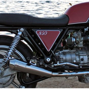 Silenciador de escape Moto Guzzi Serie Grossa Teste Quadre Mass Cafe Racer par