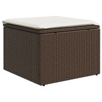taburete de jardin  otomana de jardin  reposapies de jardin con cojin ratan sintetico marron 55x55x37 cm