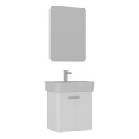 conjunto de mueble con lavabo y espejo 2 piezas  - 55 x 38 x 62 cm - blanco