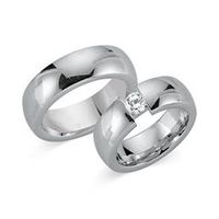 alianzas 14 quilates oro blanco con diamante