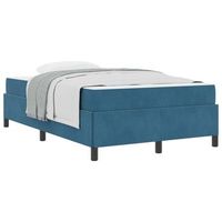 cama matrimonial  cama para adulto  estructura de cama con colchon azul oscuro 120 x 190 cm tela
