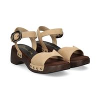 unisa sandalias con plataforma mujer - beige talla 37