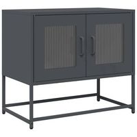 mueble para tv  mueble de salon  mesa de tv acero laminado en frio antracita 68x39x605 cm
