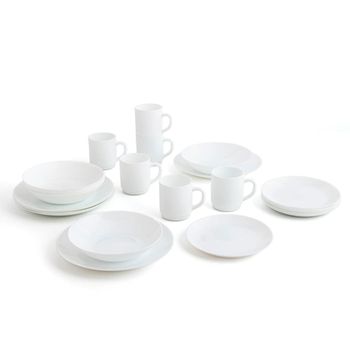 Vajilla vidrio opal blanca 24 piezas
