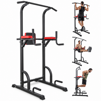 Estación De Dominadas  Entrenamiento Completo De Musculación Respaldo Ajustable  Resistente  Acolchado  Acero  Máx. 100 Kg  Multifit