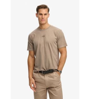 Superdry para hombre. M1012366A Camiseta Micro Logo beige (XXL), Casual, Algodón, Manga corta