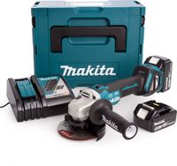 makita dga 504 rt3j battery angle grinder 18 v 125 mm brushless  3 x battery 50 ah  charger  makpac
