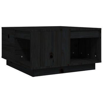 Mesa De Centro De Madera Maciza De Pino Negro 60x61x32,5 Cm