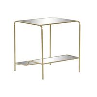 mesita auxiliar metal espejo 50x50x55 mate dorado