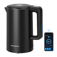 aigostar benjamin smart - hervidor de agua inteligente temperatura regulable de 40c a 100c control wifi alexa y google home doble pared de acero inoxidable 2200w 1 7l mantener caliente 24 hora